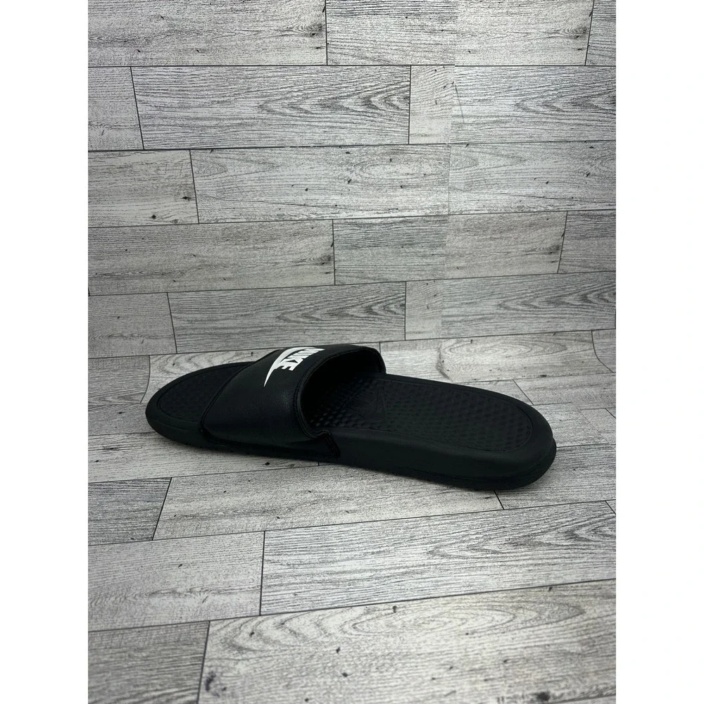 Nike Benassi JDI Black White Slide Sandals 343880-090 Mens 8 Womens 9.5